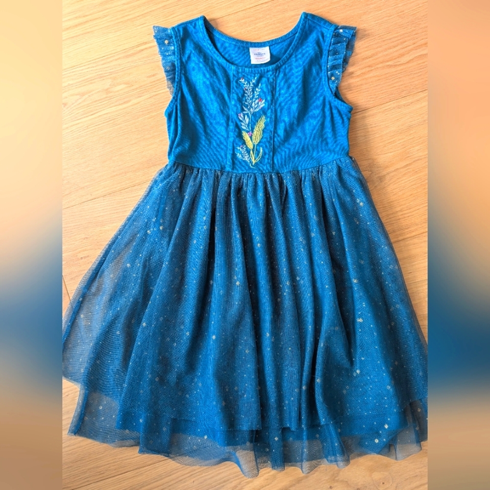 Hanna Andersson Frozen 2 Dress with Floral Embroidery